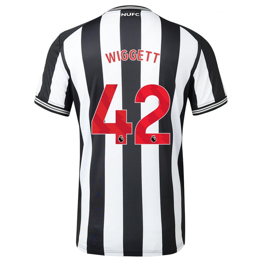 Kinder Fußball Charlie Wiggett #42 Schwarz-Weiss Heimtrikot Trikot 2023/24 T-Shirt Luxemburg