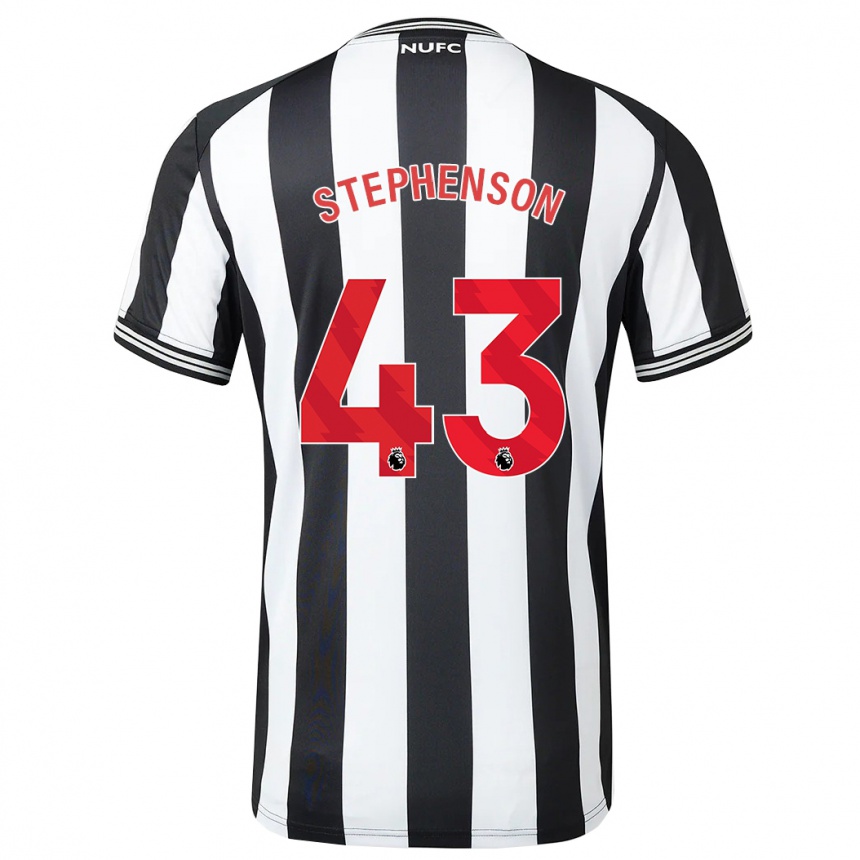 Kinder Fußball Dylan Stephenson #43 Schwarz-Weiss Heimtrikot Trikot 2023/24 T-Shirt Luxemburg