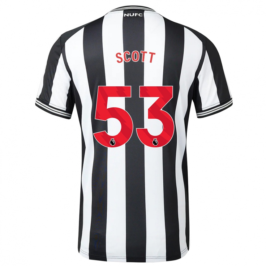 Kinder Fußball Joshua Scott #53 Schwarz-Weiss Heimtrikot Trikot 2023/24 T-Shirt Luxemburg