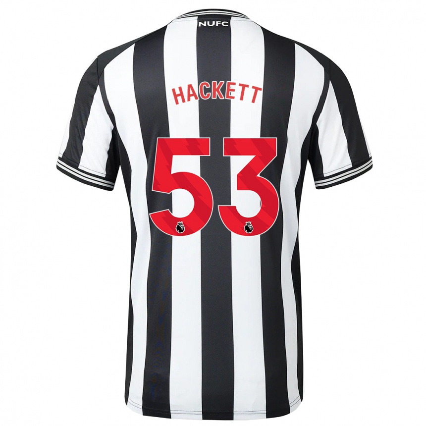 Kinder Fußball Jordan Hackett #53 Schwarz-Weiss Heimtrikot Trikot 2023/24 T-Shirt Luxemburg