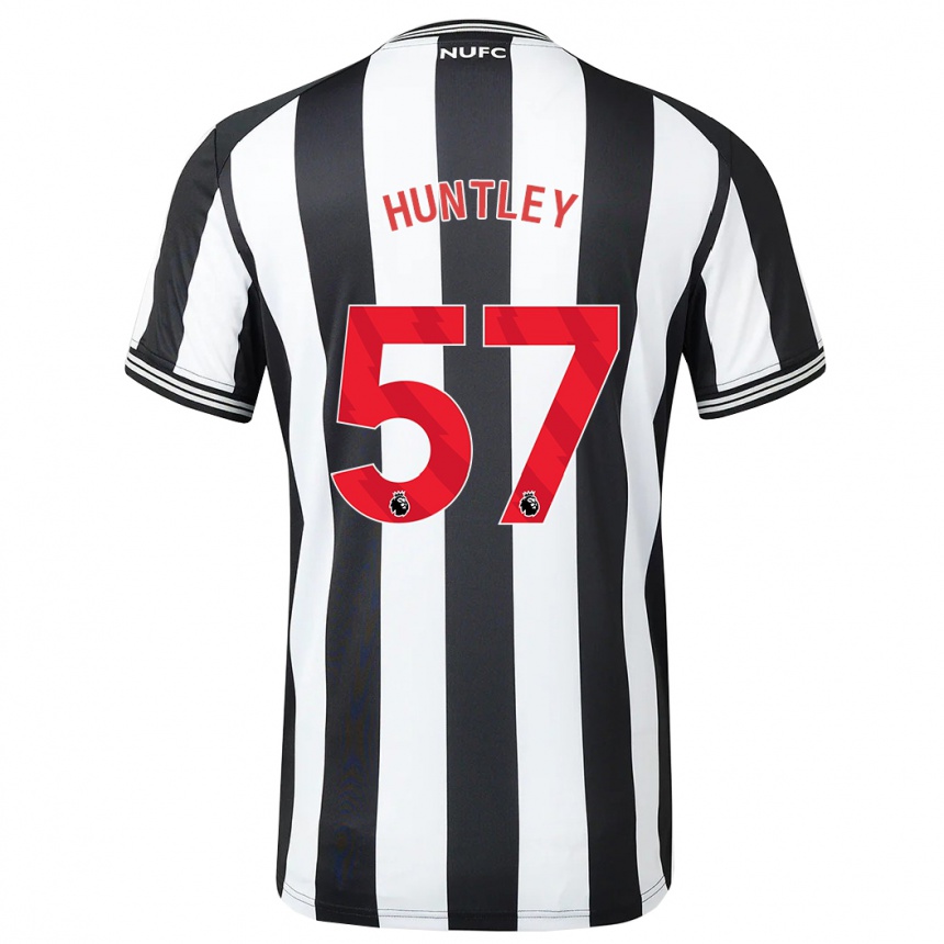 Kinder Fußball James Huntley #57 Schwarz-Weiss Heimtrikot Trikot 2023/24 T-Shirt Luxemburg