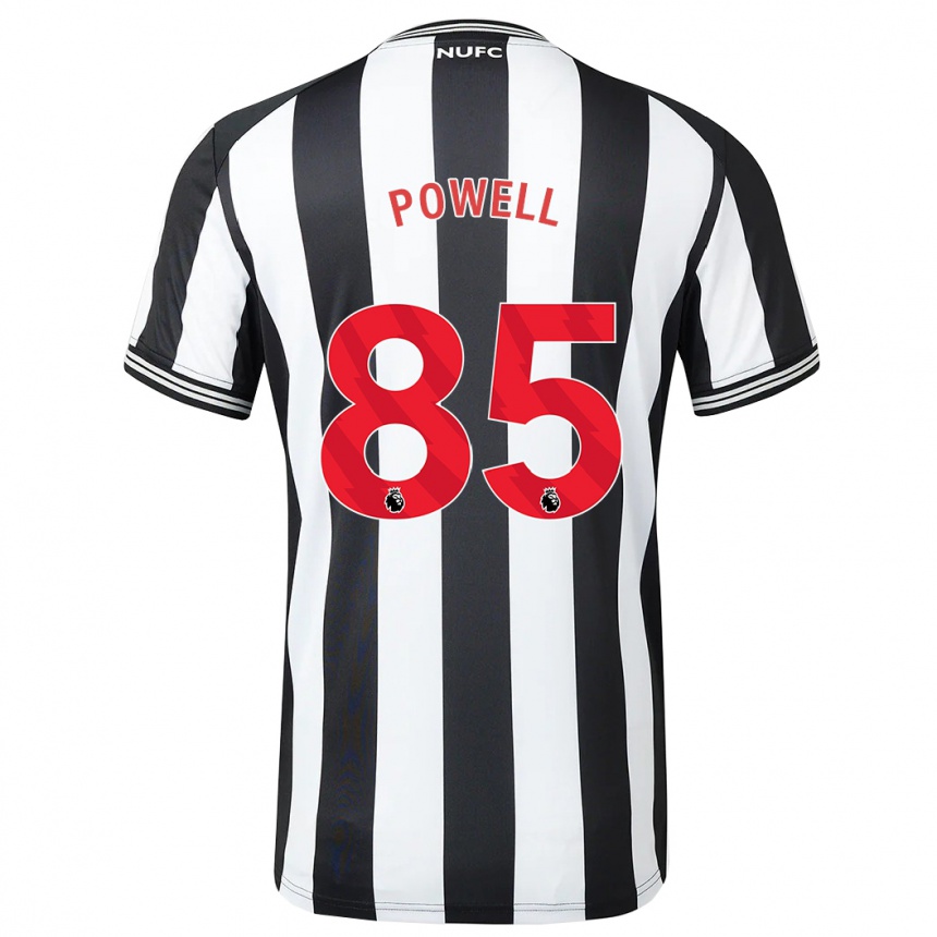 Kinder Fußball Rory Powell #85 Schwarz-Weiss Heimtrikot Trikot 2023/24 T-Shirt Luxemburg