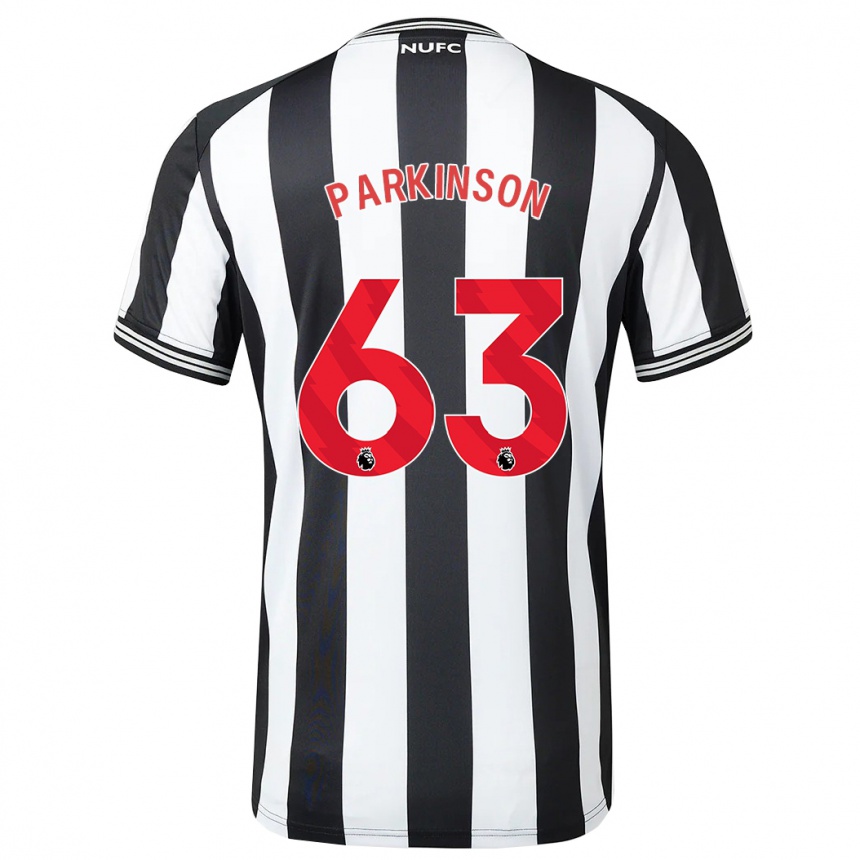 Kinder Fußball Ben Parkinson #63 Schwarz-Weiss Heimtrikot Trikot 2023/24 T-Shirt Luxemburg