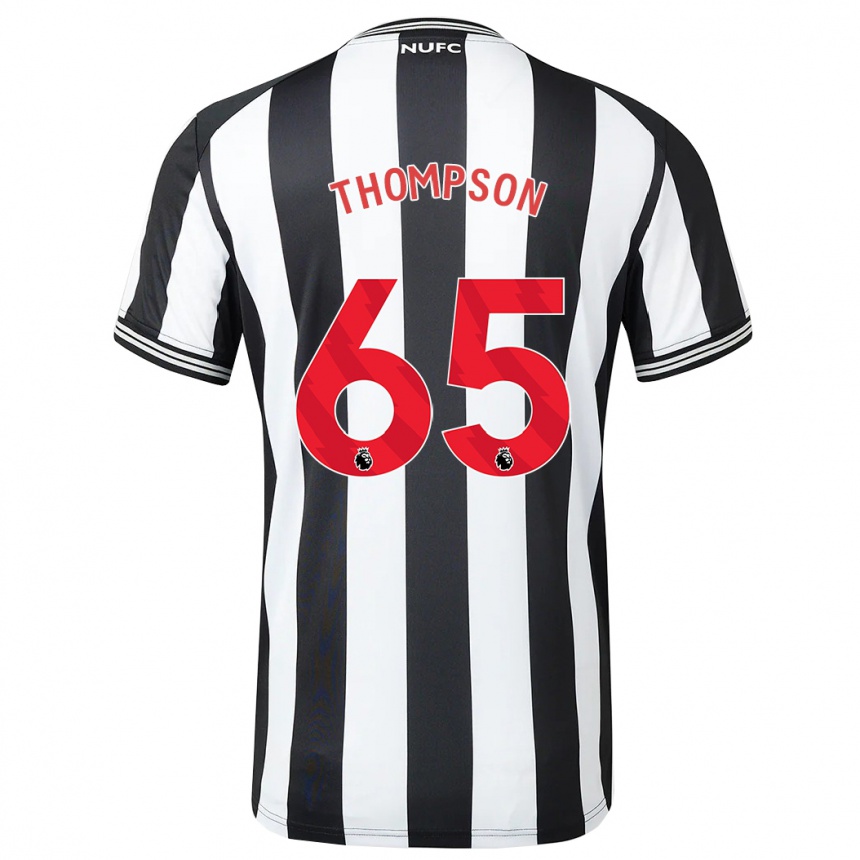 Kinder Fußball Ciaran Thompson #65 Schwarz-Weiss Heimtrikot Trikot 2023/24 T-Shirt Luxemburg