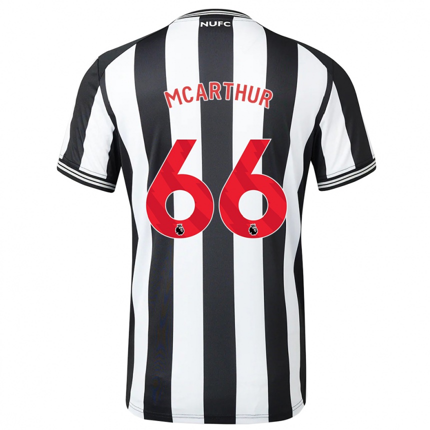 Kinder Fußball Charlie Mcarthur #66 Schwarz-Weiss Heimtrikot Trikot 2023/24 T-Shirt Luxemburg