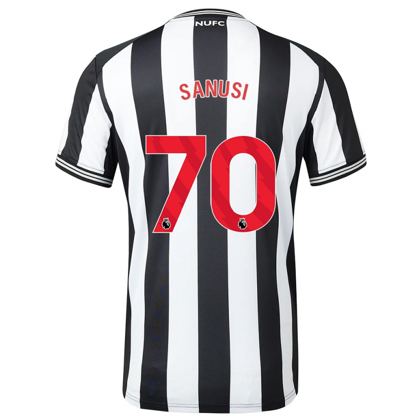 Kinder Fußball Trevan Sanusi #70 Schwarz-Weiss Heimtrikot Trikot 2023/24 T-Shirt Luxemburg