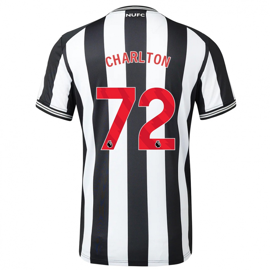 Kinder Fußball Dylan Charlton #72 Schwarz-Weiss Heimtrikot Trikot 2023/24 T-Shirt Luxemburg