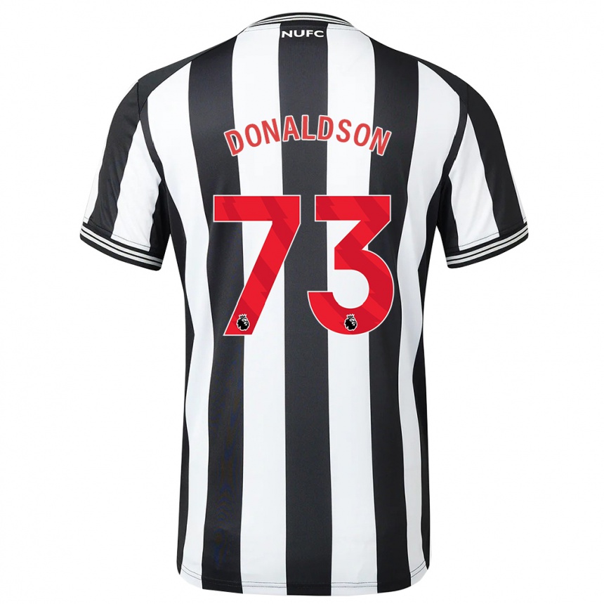 Kinder Fußball Josh Donaldson #73 Schwarz-Weiss Heimtrikot Trikot 2023/24 T-Shirt Luxemburg