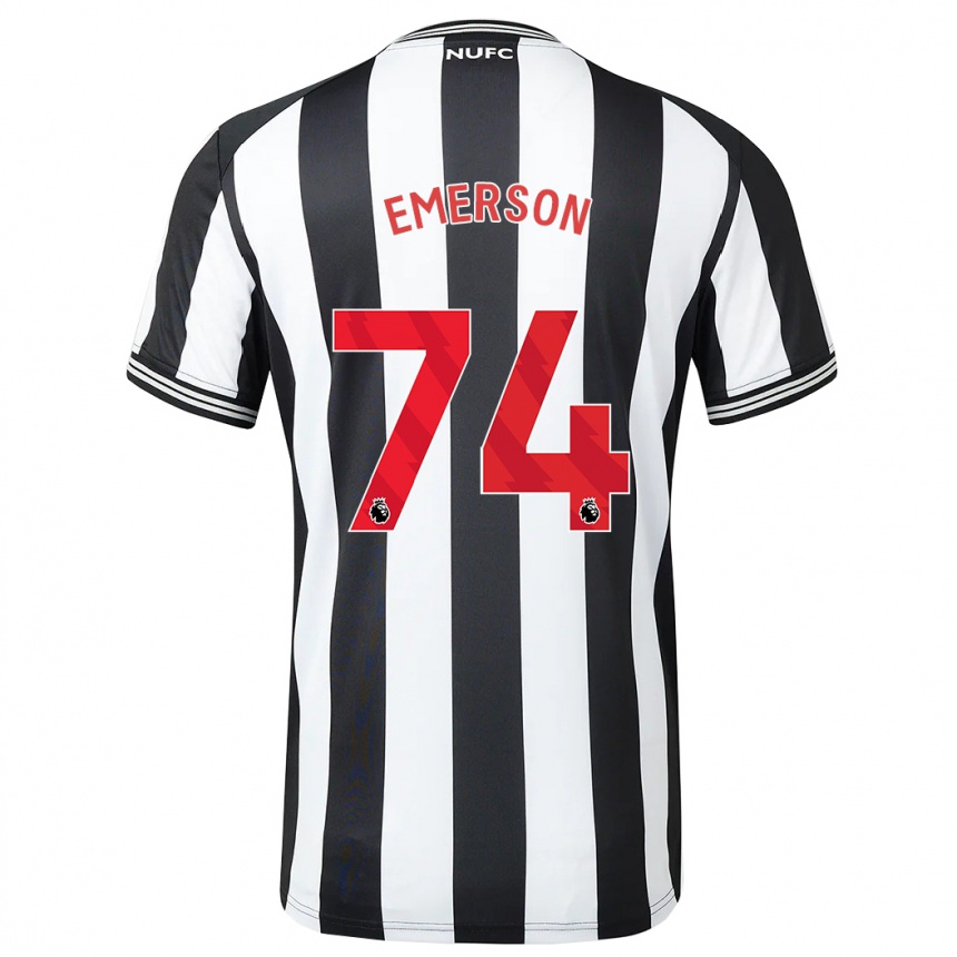 Kinder Fußball Johnny Emerson #74 Schwarz-Weiss Heimtrikot Trikot 2023/24 T-Shirt Luxemburg