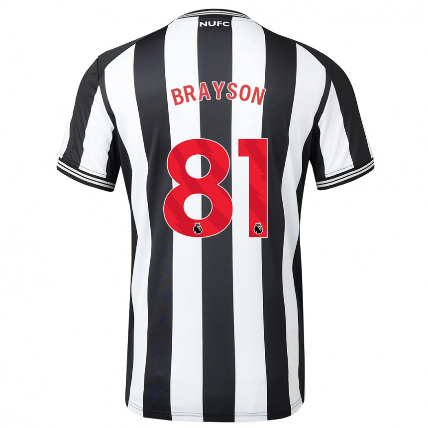 Kinder Fußball Joe Brayson #81 Schwarz-Weiss Heimtrikot Trikot 2023/24 T-Shirt Luxemburg