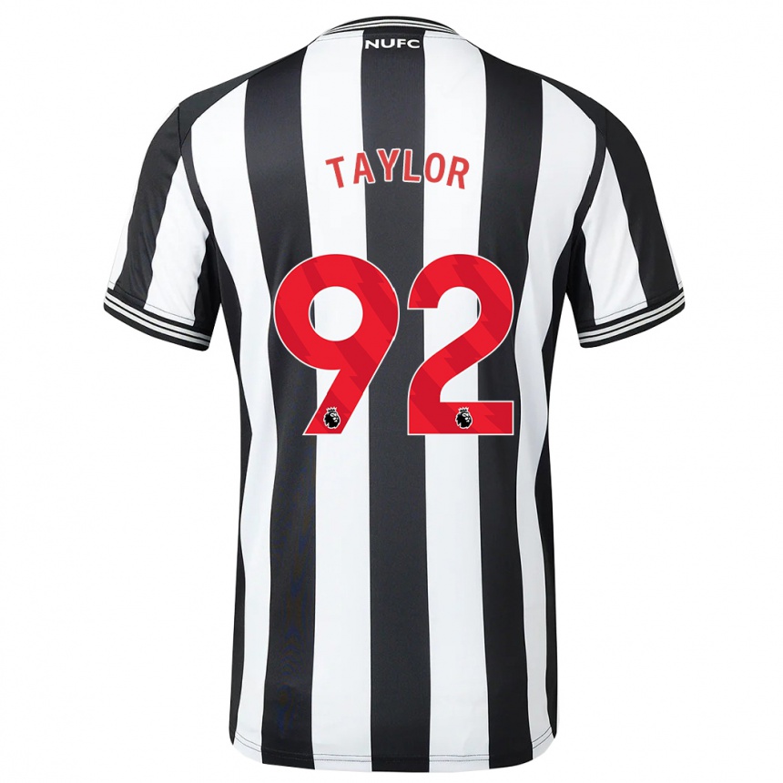 Kinder Fußball Matthew Taylor #92 Schwarz-Weiss Heimtrikot Trikot 2023/24 T-Shirt Luxemburg