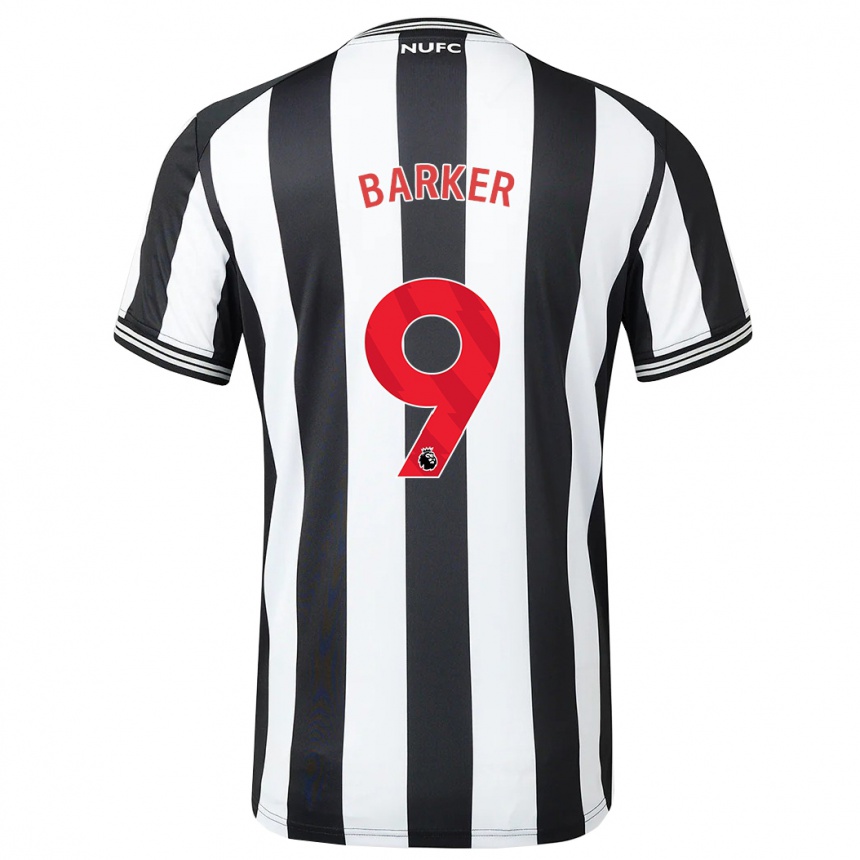 Kinder Fußball Katie Barker #9 Schwarz-Weiss Heimtrikot Trikot 2023/24 T-Shirt Luxemburg