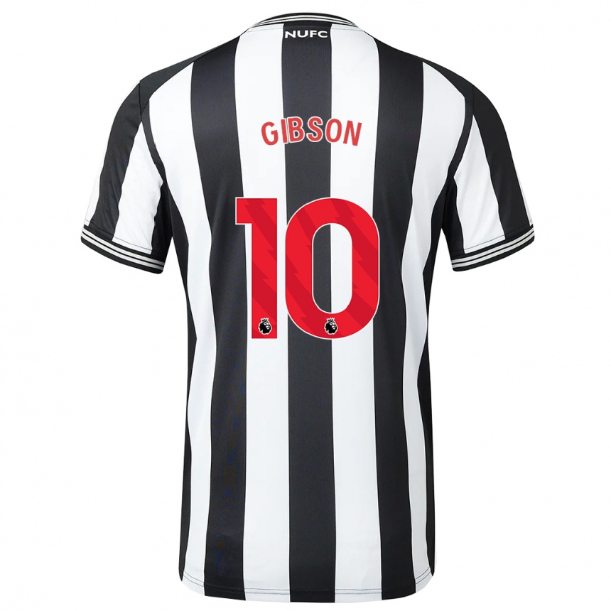 Kinder Fußball Georgia Gibson #10 Schwarz-Weiss Heimtrikot Trikot 2023/24 T-Shirt Luxemburg