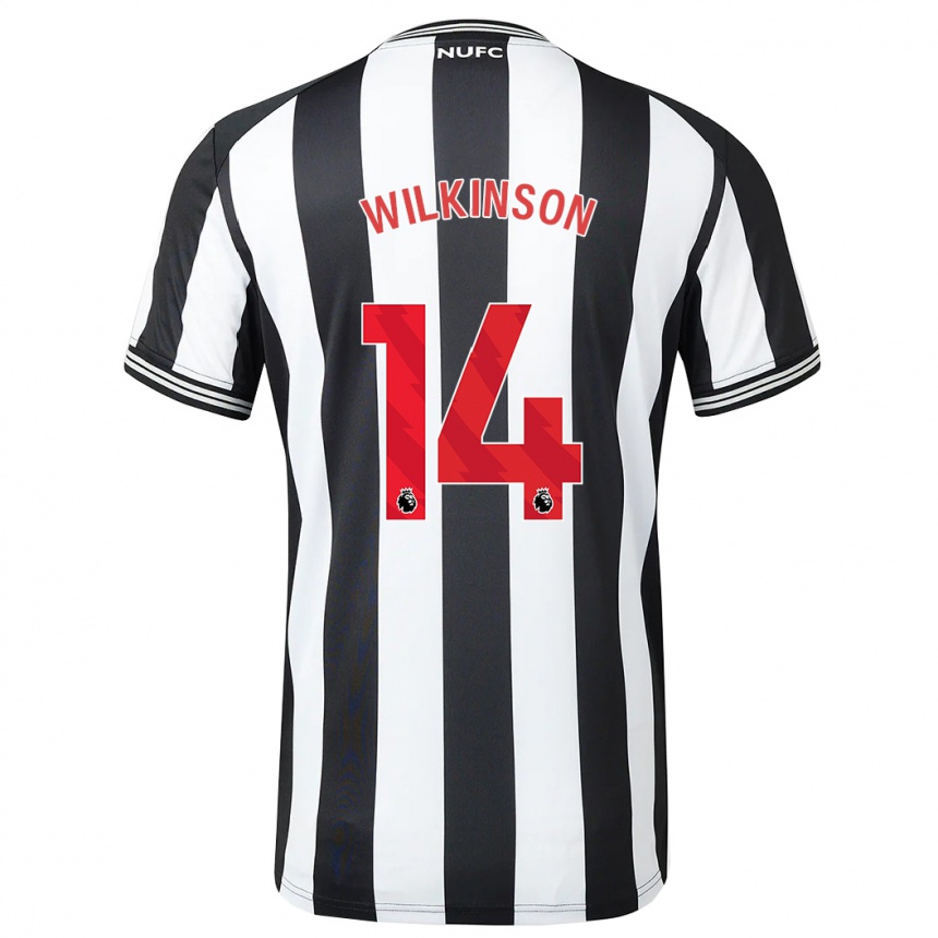 Kinder Fußball Sharna Wilkinson #14 Schwarz-Weiss Heimtrikot Trikot 2023/24 T-Shirt Luxemburg