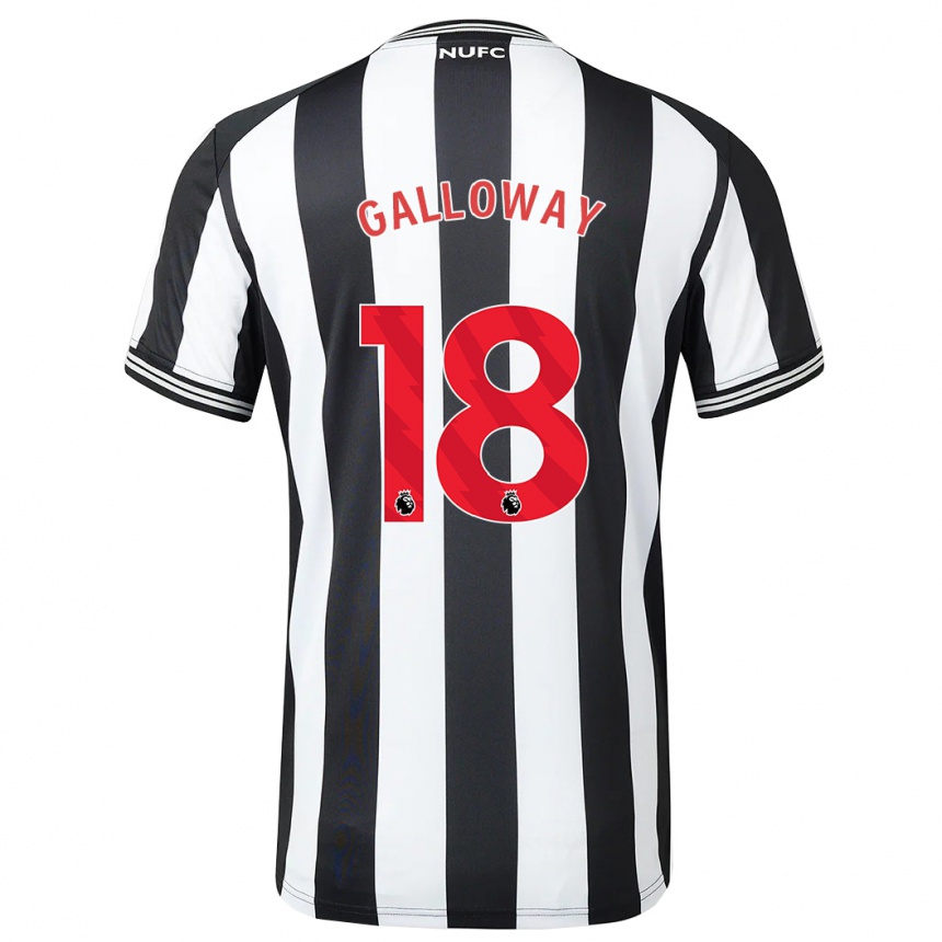 Kinder Fußball Bridget Galloway #18 Schwarz-Weiss Heimtrikot Trikot 2023/24 T-Shirt Luxemburg