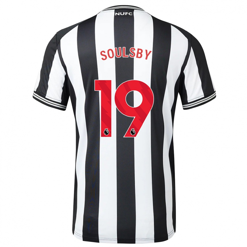 Kinder Fußball Anna Soulsby #19 Schwarz-Weiss Heimtrikot Trikot 2023/24 T-Shirt Luxemburg