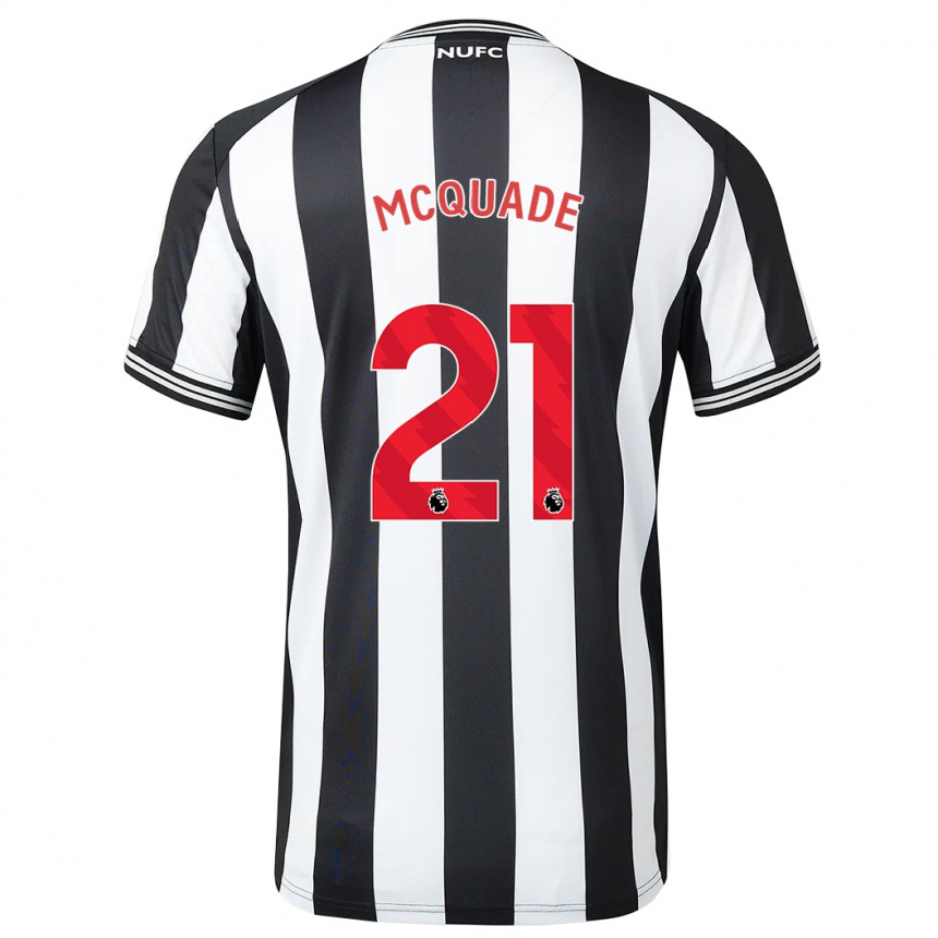 Kinder Fußball Jasmine Mcquade #21 Schwarz-Weiss Heimtrikot Trikot 2023/24 T-Shirt Luxemburg