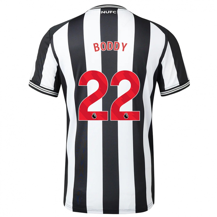 Kinder Fußball Elysia Boddy #22 Schwarz-Weiss Heimtrikot Trikot 2023/24 T-Shirt Luxemburg