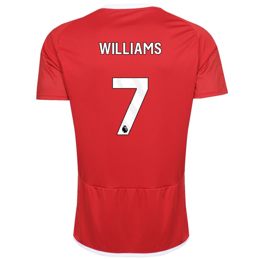 Kinder Fußball Neco Williams #7 Rot Heimtrikot Trikot 2023/24 T-Shirt Luxemburg