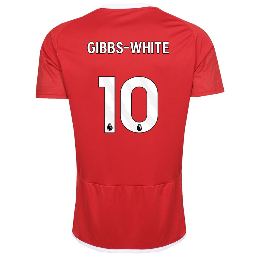 Kinder Fußball Morgan Gibbs-White #10 Rot Heimtrikot Trikot 2023/24 T-Shirt Luxemburg