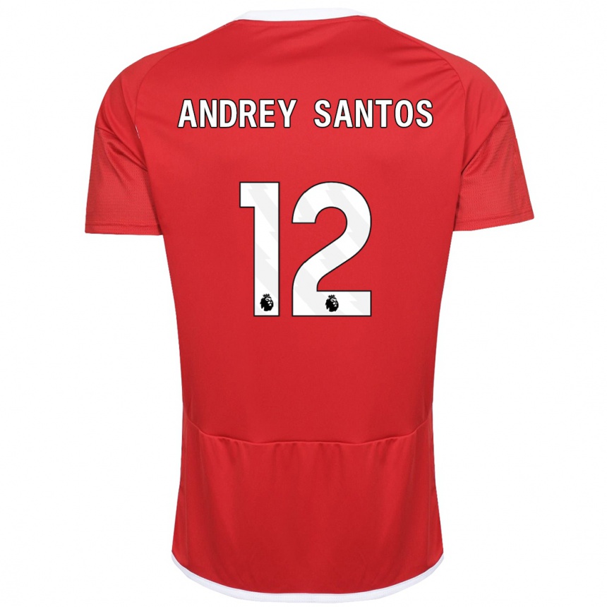 Kinder Fußball Andrey Santos #12 Rot Heimtrikot Trikot 2023/24 T-Shirt Luxemburg