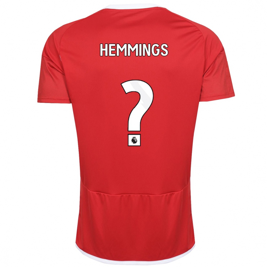 Kinder Fußball George Hemmings #0 Rot Heimtrikot Trikot 2023/24 T-Shirt Luxemburg