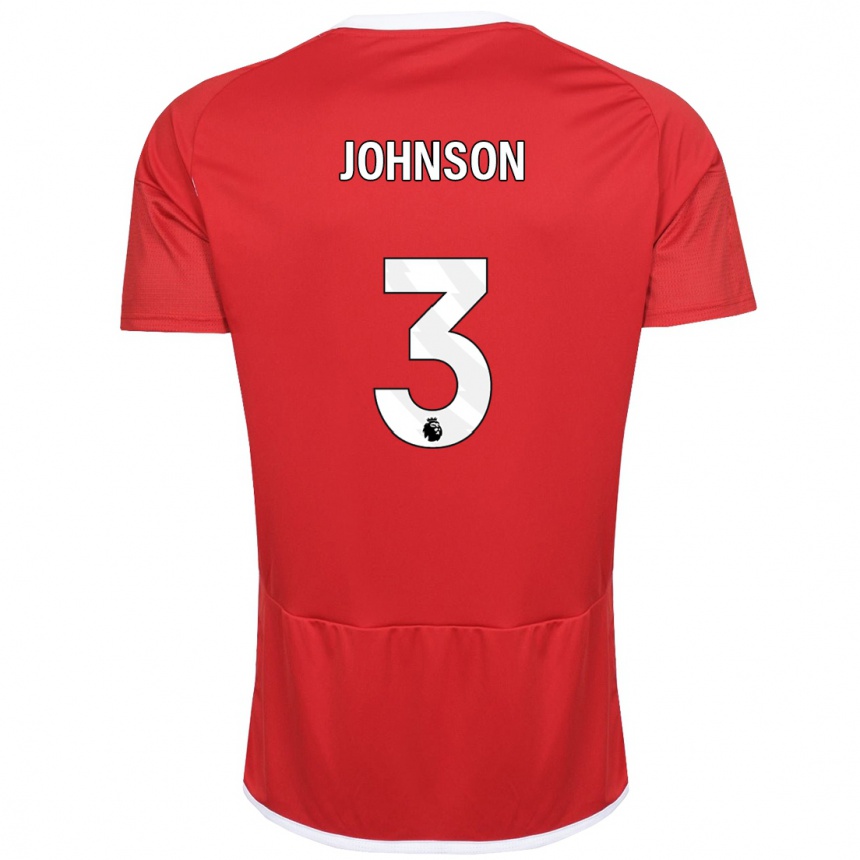 Kinder Fußball Nat Johnson #3 Rot Heimtrikot Trikot 2023/24 T-Shirt Luxemburg