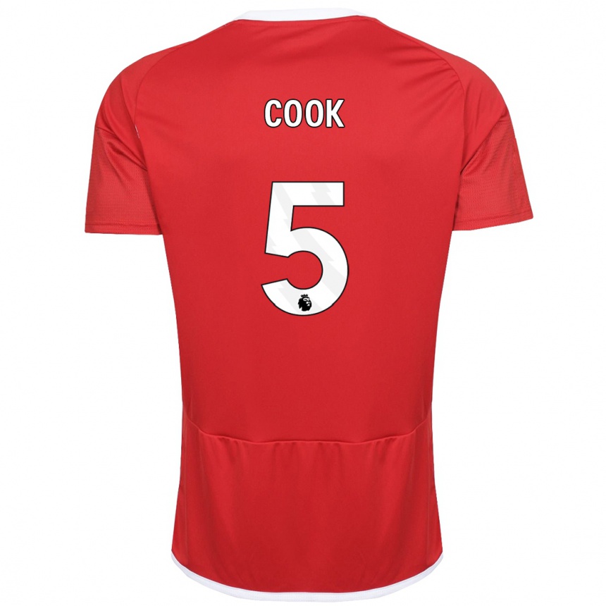 Kinder Fußball Olivia Cook #5 Rot Heimtrikot Trikot 2023/24 T-Shirt Luxemburg