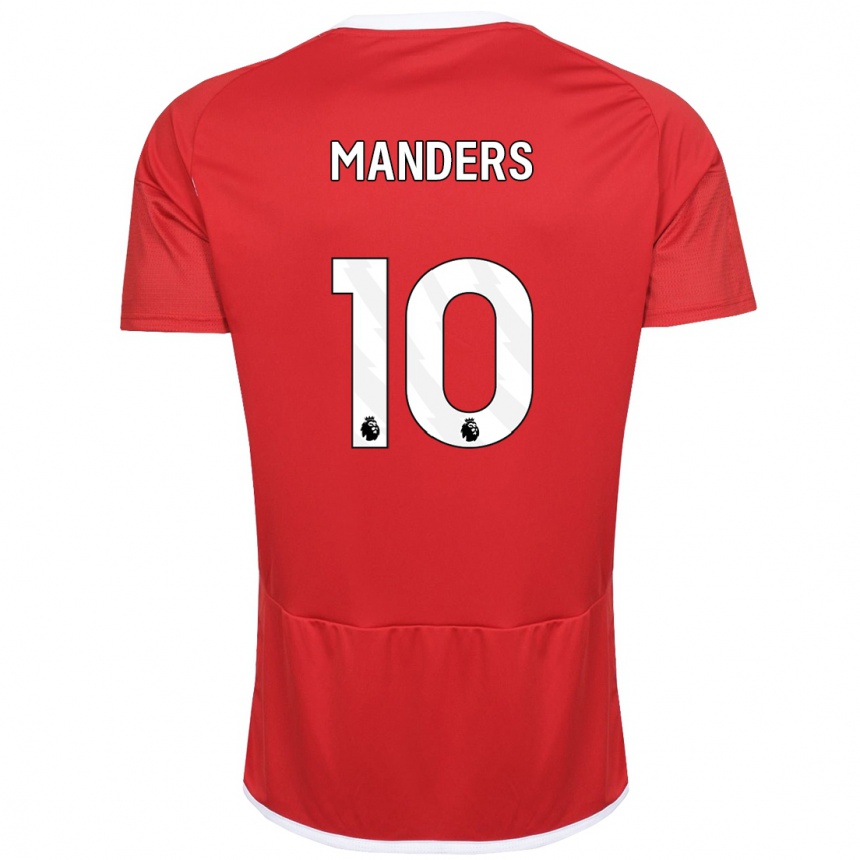 Kinder Fußball Holly Manders #10 Rot Heimtrikot Trikot 2023/24 T-Shirt Luxemburg