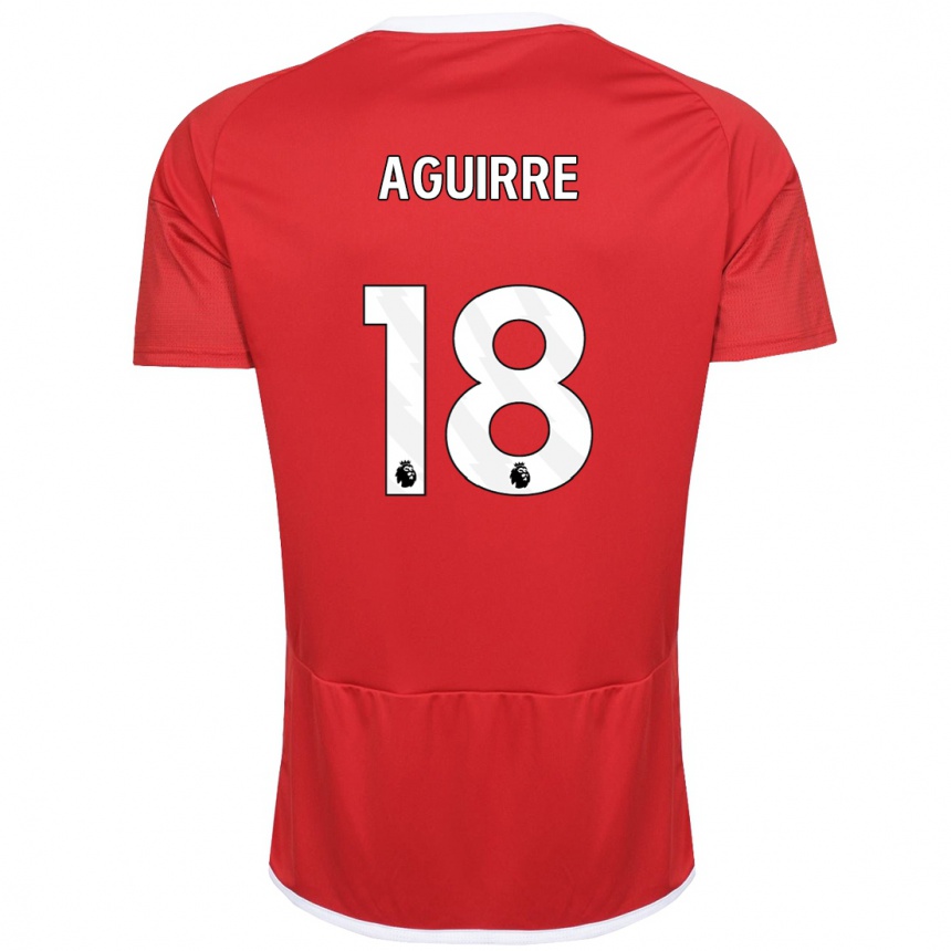 Kinder Fußball Aja Aguirre #18 Rot Heimtrikot Trikot 2023/24 T-Shirt Luxemburg