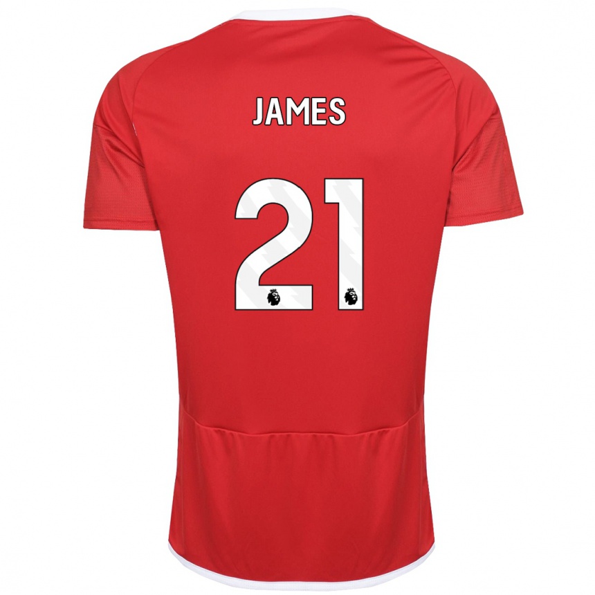 Kinder Fußball Hayley James #21 Rot Heimtrikot Trikot 2023/24 T-Shirt Luxemburg