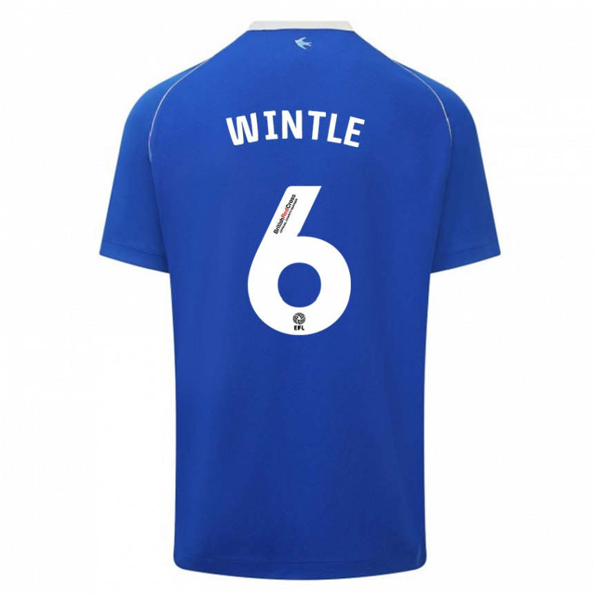 Kinder Fußball Ryan Wintle #6 Blau Heimtrikot Trikot 2023/24 T-Shirt Luxemburg