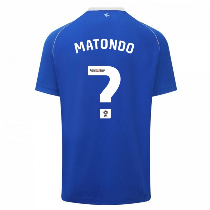 Kinder Fußball Japhet Matondo #0 Blau Heimtrikot Trikot 2023/24 T-Shirt Luxemburg