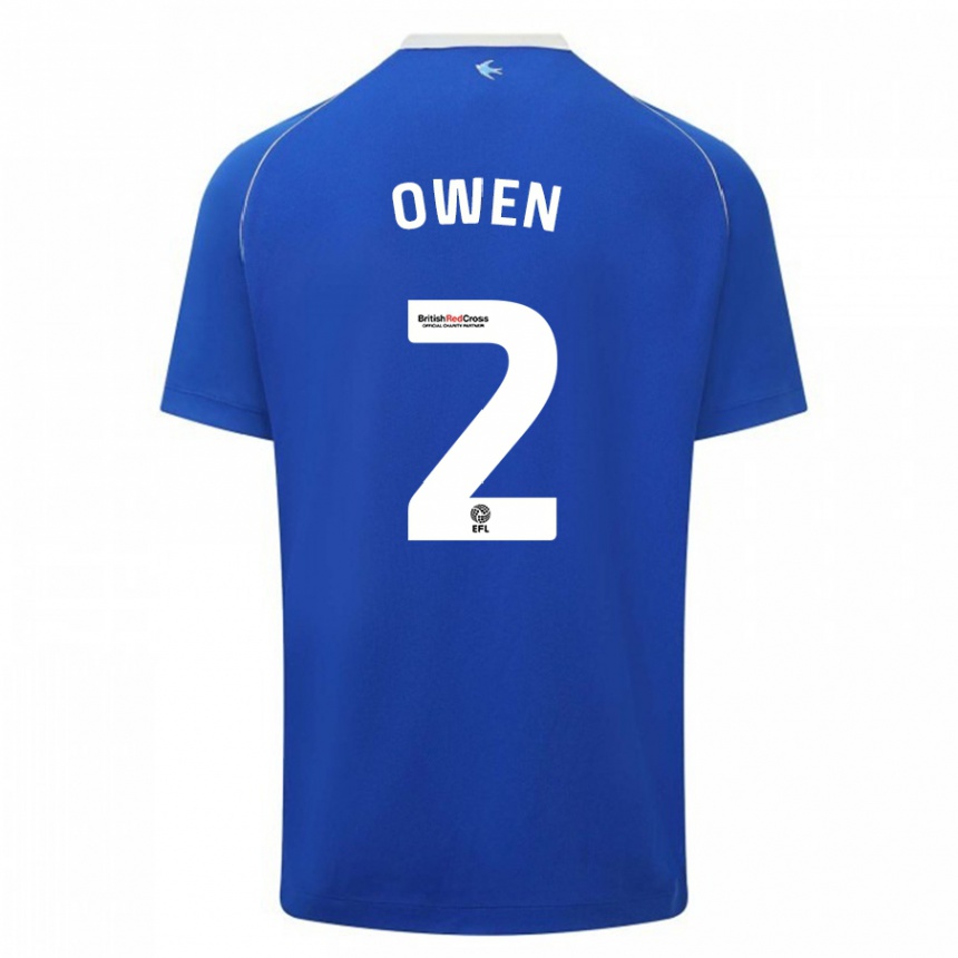 Kinder Fußball Lisa Owen #2 Blau Heimtrikot Trikot 2023/24 T-Shirt Luxemburg