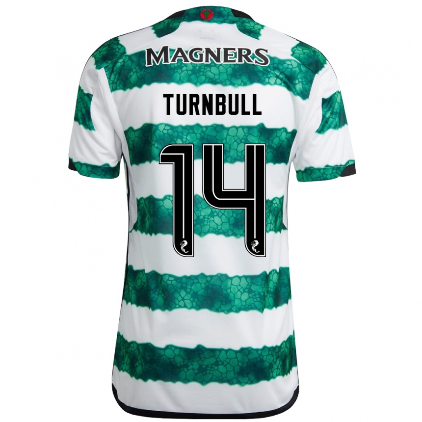 Kinder Fußball David Turnbull #14 Grün Heimtrikot Trikot 2023/24 T-Shirt Luxemburg