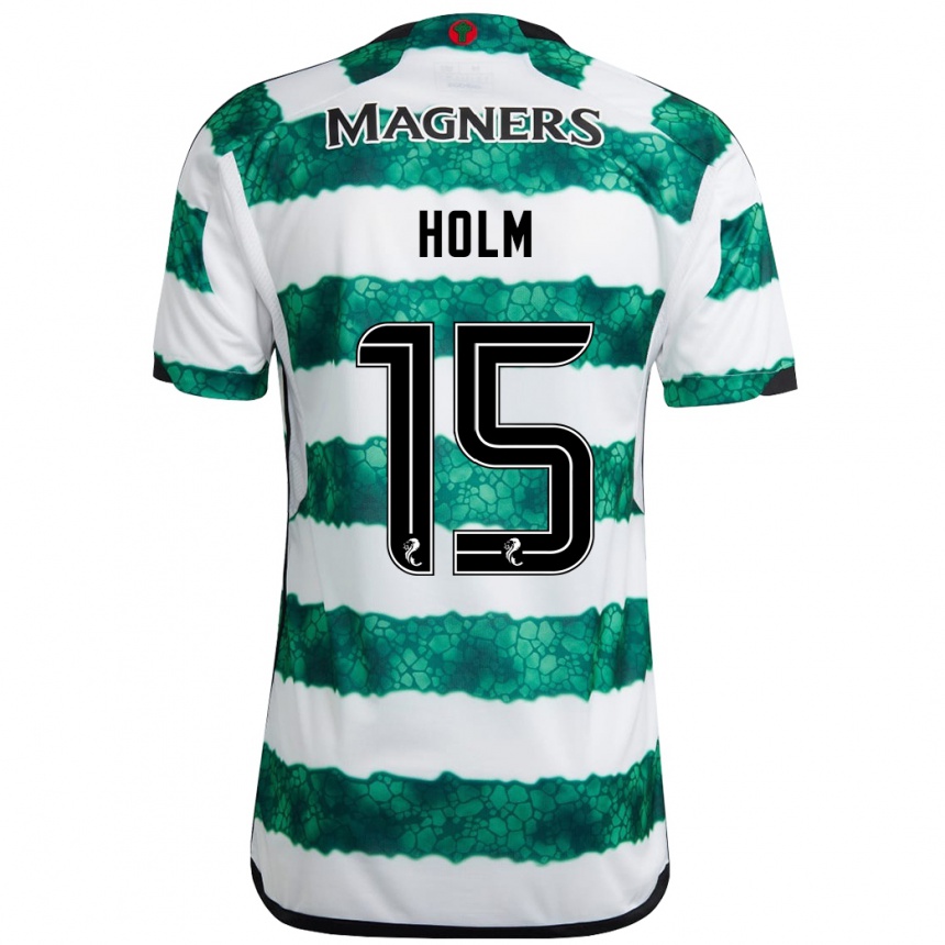 Kinder Fußball Odin Thiago Holm #15 Grün Heimtrikot Trikot 2023/24 T-Shirt Luxemburg