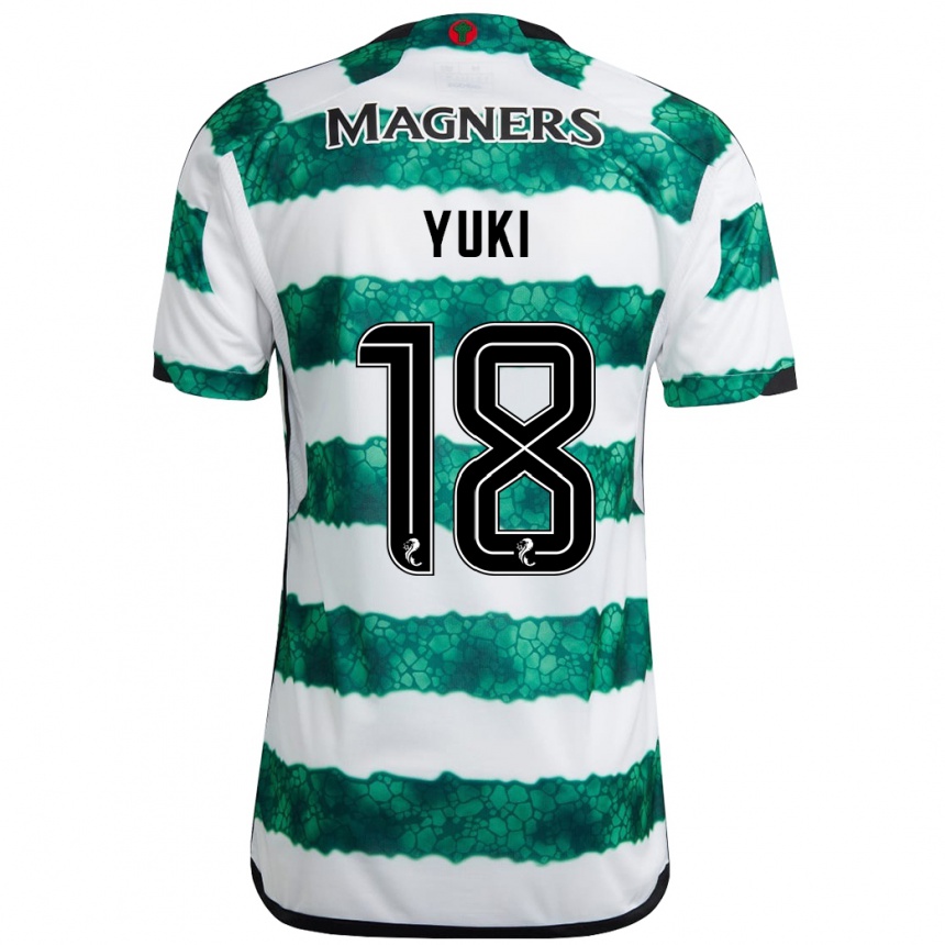 Kinder Fußball Yuki Kobayashi #18 Grün Heimtrikot Trikot 2023/24 T-Shirt Luxemburg