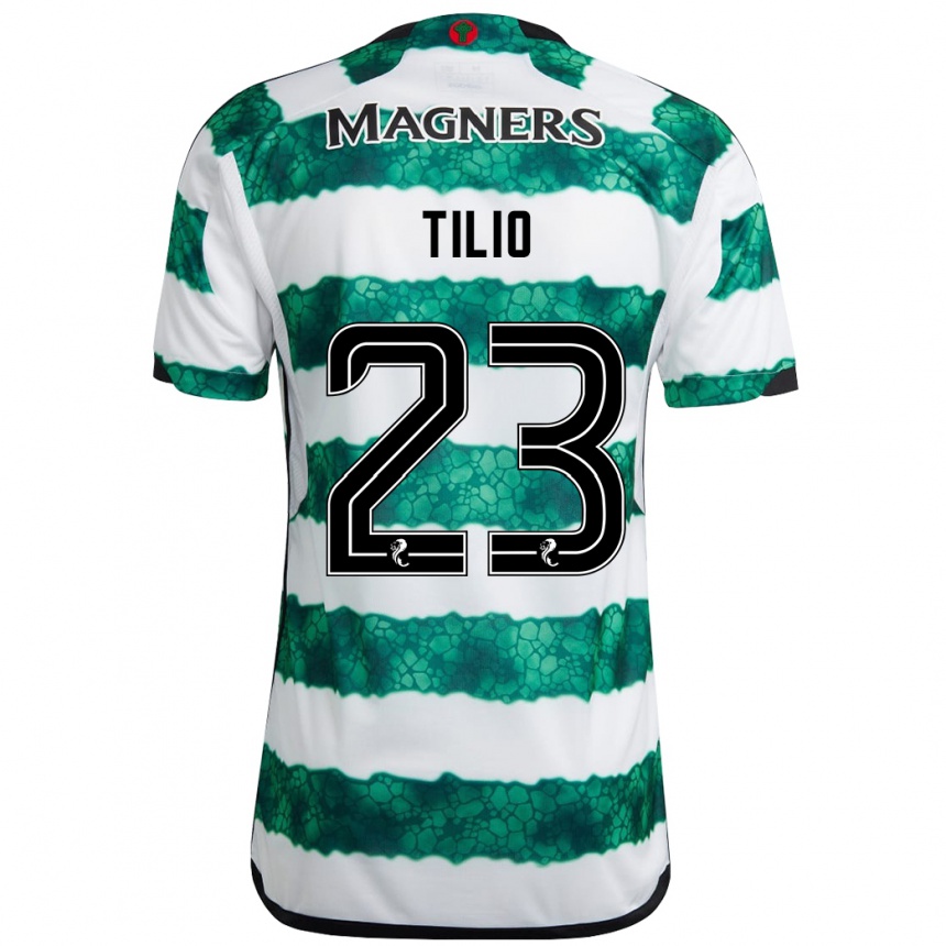 Kinder Fußball Marco Tilio #23 Grün Heimtrikot Trikot 2023/24 T-Shirt Luxemburg