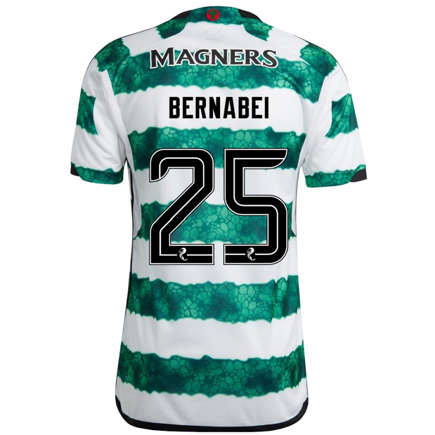 Kinder Fußball Alexandro Bernabéi #25 Grün Heimtrikot Trikot 2023/24 T-Shirt Luxemburg