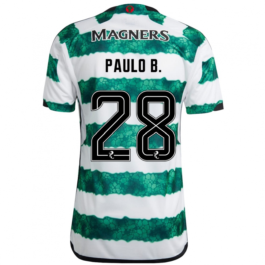 Kinder Fußball Paulo Bernardo #28 Grün Heimtrikot Trikot 2023/24 T-Shirt Luxemburg