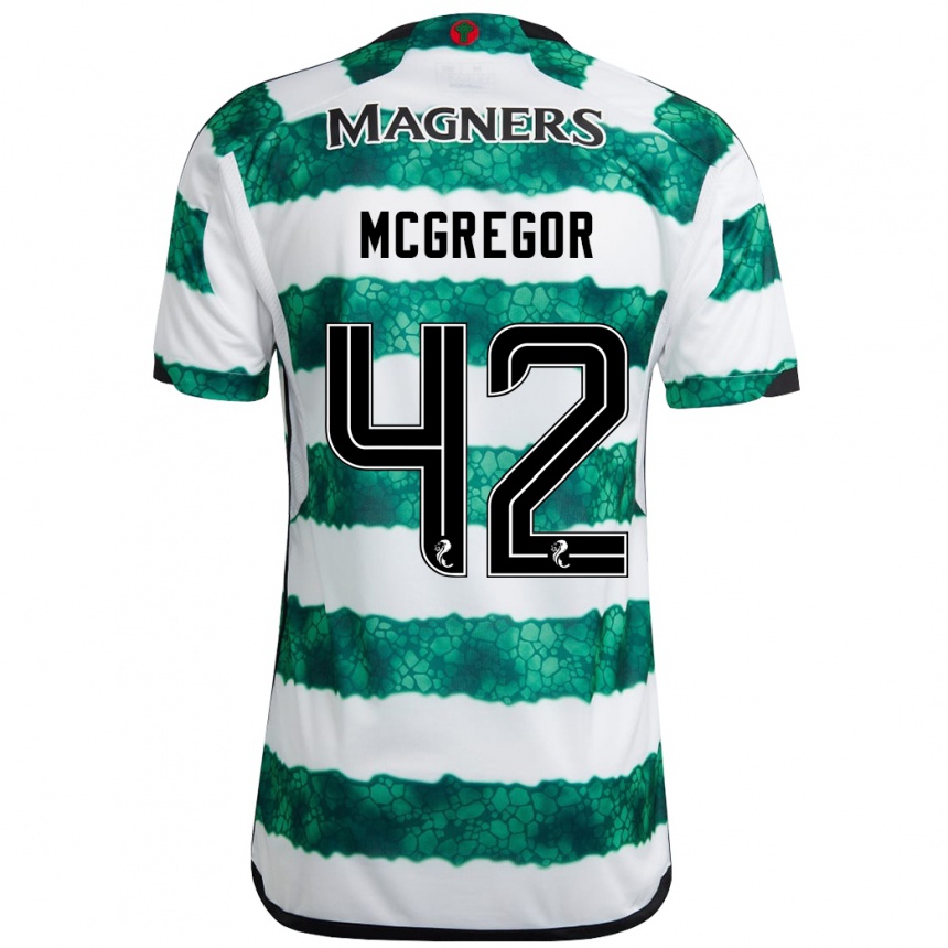 Kinder Fußball Callum Mcgregor #42 Grün Heimtrikot Trikot 2023/24 T-Shirt Luxemburg