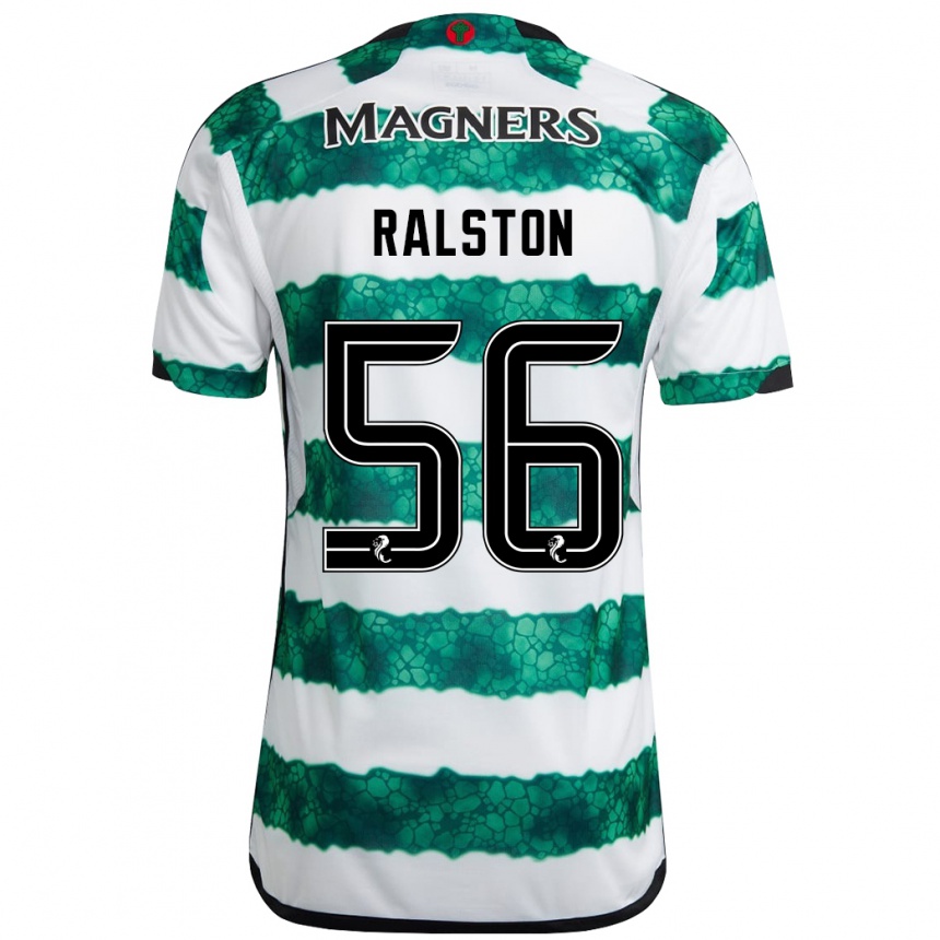 Kinder Fußball Anthony Ralston #56 Grün Heimtrikot Trikot 2023/24 T-Shirt Luxemburg