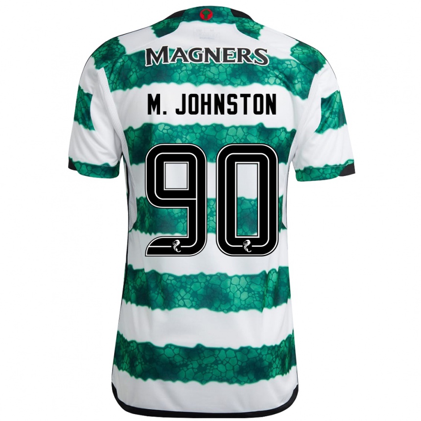 Kinder Fußball Mikey Johnston #90 Grün Heimtrikot Trikot 2023/24 T-Shirt Luxemburg