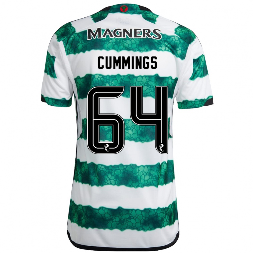 Kinder Fußball Daniel Cummings #64 Grün Heimtrikot Trikot 2023/24 T-Shirt Luxemburg