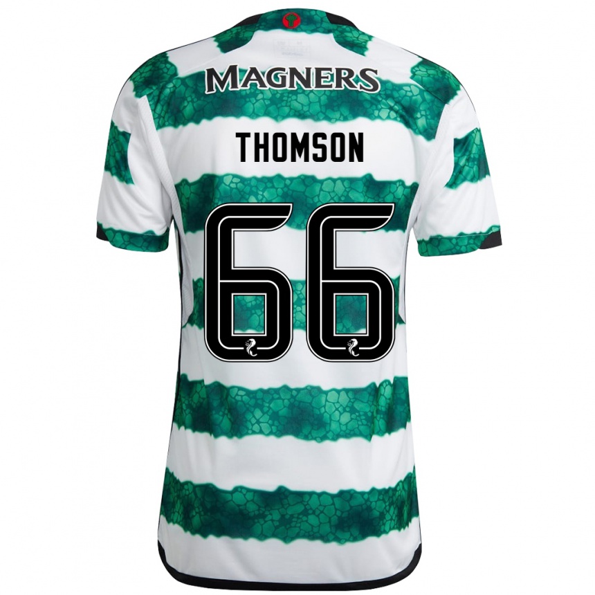 Kinder Fußball Corey Thomson #66 Grün Heimtrikot Trikot 2023/24 T-Shirt Luxemburg