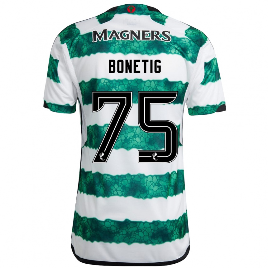 Kinder Fußball Liam Bonetig #75 Grün Heimtrikot Trikot 2023/24 T-Shirt Luxemburg