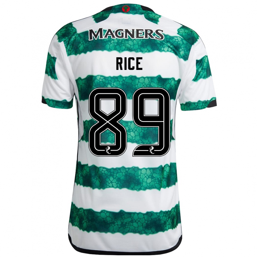 Kinder Fußball Aidan Rice #89 Grün Heimtrikot Trikot 2023/24 T-Shirt Luxemburg
