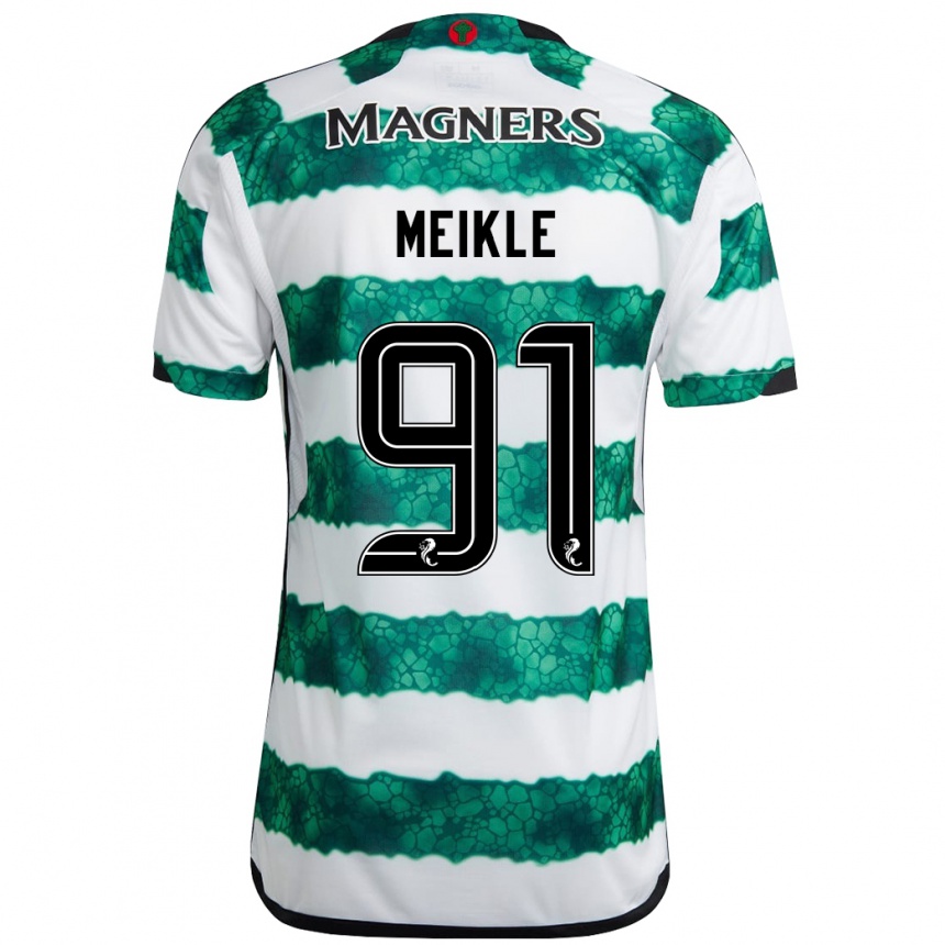 Kinder Fußball Jamie Meikle #91 Grün Heimtrikot Trikot 2023/24 T-Shirt Luxemburg