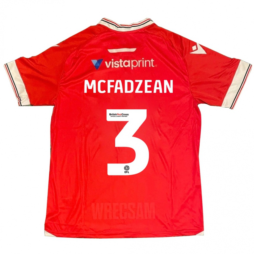 Kinder Fußball Callum Mcfadzean #3 Rot Heimtrikot Trikot 2023/24 T-Shirt Luxemburg