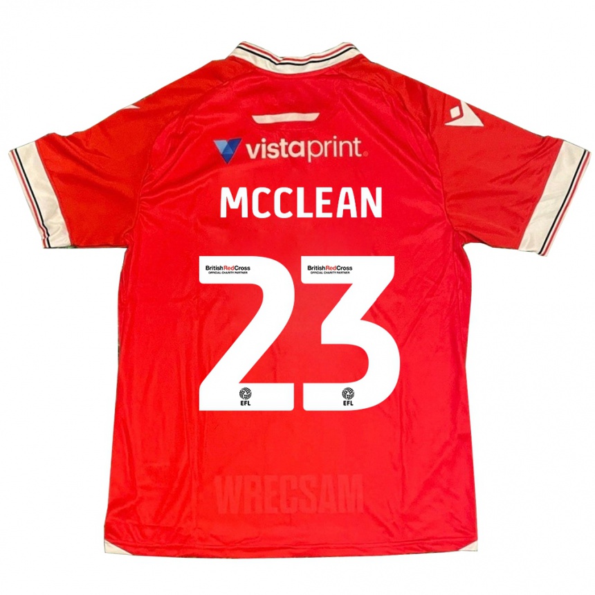 Kinder Fußball James Mcclean #23 Rot Heimtrikot Trikot 2023/24 T-Shirt Luxemburg